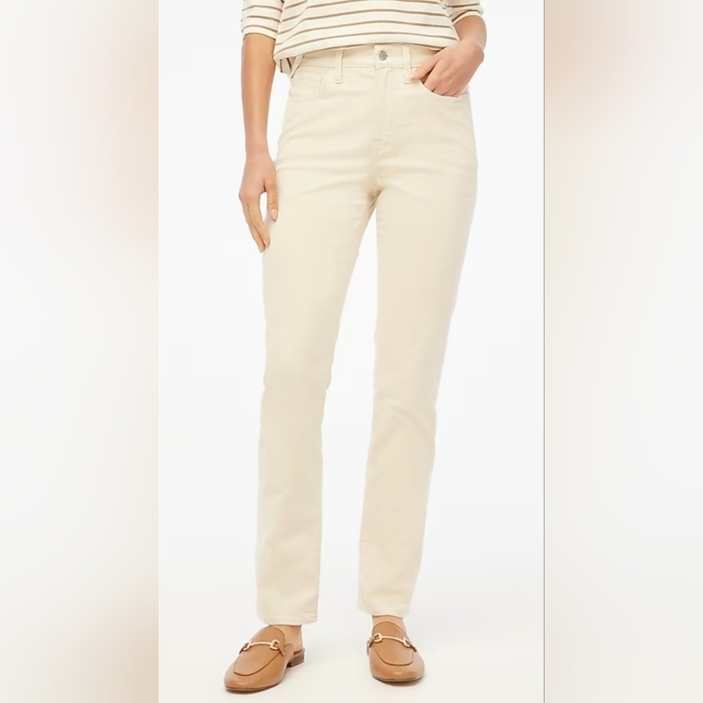 J. Crew Corduroy Full-length Essential Straight Ecru Corduroy Pant Size 34